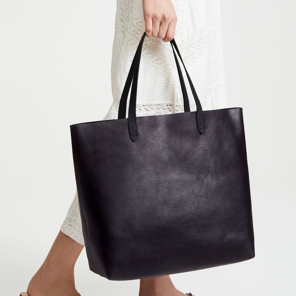 Madewell Black Leather Transport Tote